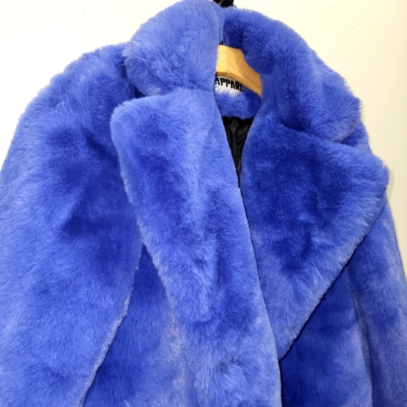 Apparis Women's Cobalt Blue Fur Jacket - Picture 3 of 4